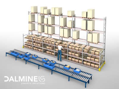 Light-duty gravity-flow shelving
